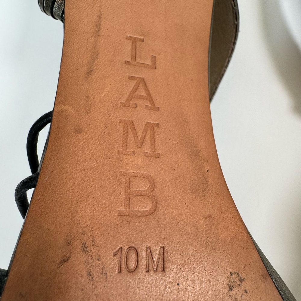 L.A.M.B. LAMB Women's Karoline Strappy Stiletto Heels Gunmetal size 10 M Y2K - Picture 15 of 16